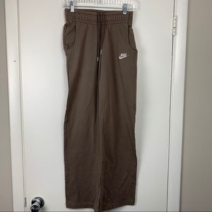 Nike Drawstring Sweatpants Brown Pink Swoosh Y2K